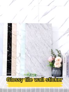 【READY STOCK】 30×60cm Marble Wall Tile Paper/ wall sticker waterproofKitchen Wall printed wallpaper dhesive Waterproof d