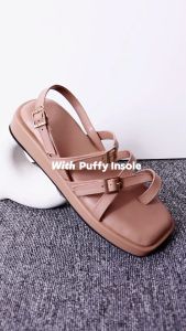 Alivelovearts Milca Strappy Sandal Puffy Wedges 3cm EMPUK Platform Sepatu Sendal Import Korea Sepatu Wanita Kekinian