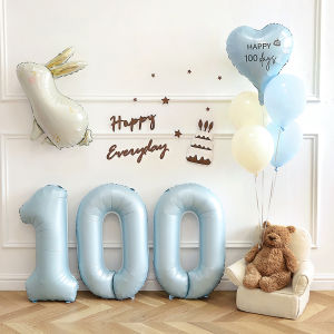 Baby 100 Days Celebration Mooncake Balloon Decoration Digital Background Infant Birthday Photo Props Scene Setup