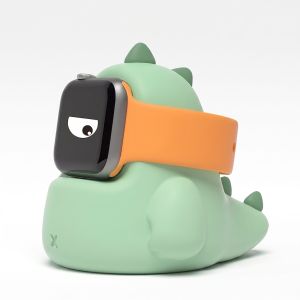 Cute Dinosaur Apple Watch Charger Stand Soft Silicone Charging Dock Nightstand Mode Holder Desk Organizer Accessory Compatible with Apple Watch Ultra/Ultra 2 Series 11/10/9/8/7/6/5/4/3/2/1/SE