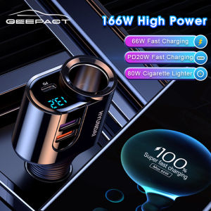 Geepact Car Charger QC3.0 Intelligent Fast Charging Multi-function Car Charger Super Fast Charging Car Charger Quick Charge Adapter 100W+22.5W / /PD20W 80W Support 12V 24V Car