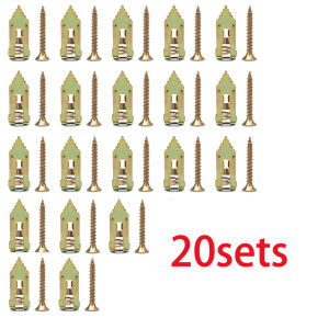 20/50/100 Set Self Tapping Screws Self Drilling Anchors Screws Drywall Anchors Expansion Nails Use for Gypsum Plasterboard Dowel