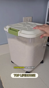 LivingArt.1 25KG Rice Dispenser with Wheels Insect Prevention Food Storage Container Large Capacity Organizer