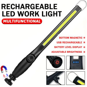 Rechargeable COB LED Work Light Portable Flashlights w/ Magnetic Base &Hook Inspection Light for Home Camping Emergency Repair