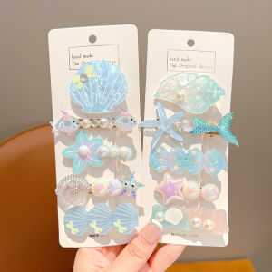 ENEN | Mermaid Princess Style Cartoon Cute Seastar Shell Pearl Hair Clips