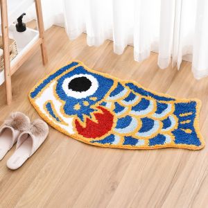 VIKAMA Dễ Thương Koi Bắt Chước Cashmere Thảm Phòng Tắm Thấm Hút Chống Trơn Trượt Thảm Len Mềm Phòng Khách Phòng Ngủ Trang Trí Nhà Cửa Thảm