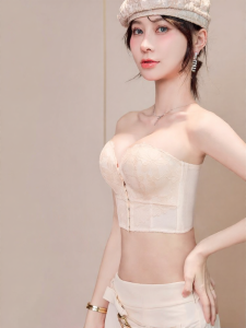 MITAOBEI | Halter Strapless Gather Prevent Slippage Prevent Sagging Full Figure Bra