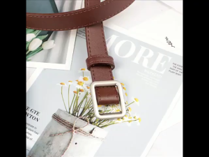 Women/men fashion belt adjustable with no holes square buckle