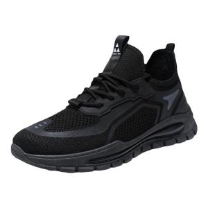Pure Black Mens Casual Sports Shoes Breathable Slip-Resistant Waterproof Oil-Resistant Kitchen Work Shoes Spring Season
