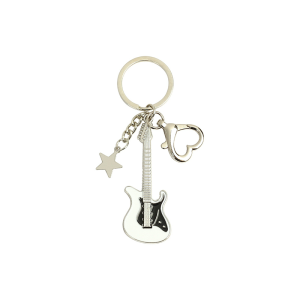 Masely Creative Mini Guitar Keychain Vintage Sweet Cool Guitar Pentagram Star Pendant Keychain Ornament
