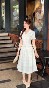 Đầm thiết kế BEMINE cổ tim in hoa dáng chữ A phù hợp đi chơi-B595