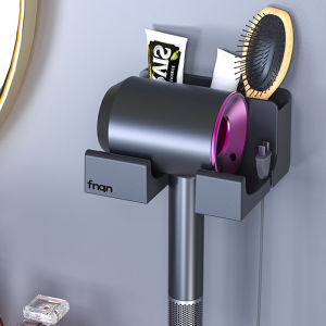 Bathroom Hair Dryer Holder Plastic Storage Rack No Drilling Required Dyson Hairdryer Stand Toilet Organizer Wall Mounted