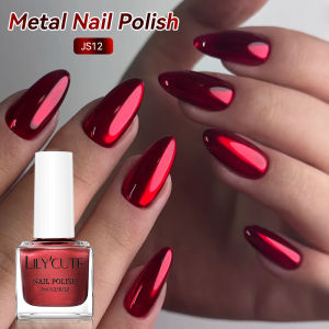 LILYCUTE 7ml Mirror Metallic Nail Polish No Need of UV LED Lamp Nail Supplies Vernis Red Purple Mirror Effect for Nails