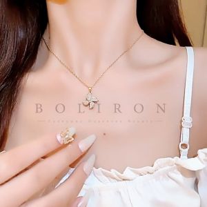Boliron Light Luxury Can Rotate Zircon Windmill Gold Plated Diamond Pendant Temperament Highgrade Pendants Send Gift Box
