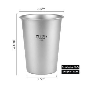 CIEUIS | Cốc Bia Titanium Chống Vỡ Dùng Ngoài Trời