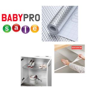 40x500cm สติกเกอร์ฟอยล์อลูมิเนียม กระดาษติดผนังห้องครัว วอลเปเปอร์กันน้ำ กันน้ำมันกระเด็น สำหรับติดผนังห้องครัว