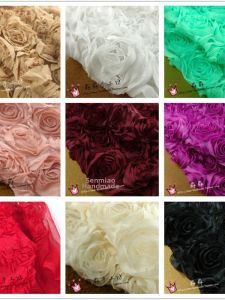 Colorful 3D Rose Lace Fabric for Wedding Dress And Evening Gown Mixed Fiber Plant Floral Pattern DIY Home Craft Supplies