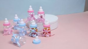 6/12 Chiếc Nhựa Ăn Hộp Đựng Kẹo Màu Xanh Hồng Cho Đám Cưới Giới Tính Tiết Lộ Cho Bé Sinh Nhật Dự Tiệc