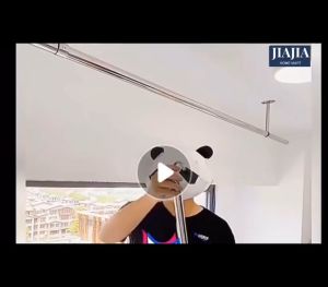 SG in stock Multifunction No need Install Telescopic Clothes Laundry Rail Rod Adjustable Height & Length Stainless Steel Extendable pole Laundry Pole Clotheslines Substitute for Bamboo Pole Extendable