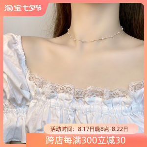 Choker Minimalist Pearl Necklace Beautiful Niche Online Red Ins Style Necklace Summer 2021 New Style Collarbone Necklace