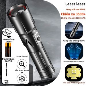 MEEJAS | Đèn Pin Laser Chiến Thuật Tầm Xa Công Suất Lớn Sạc Được