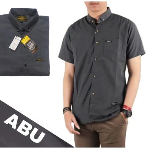Baju Kemeja Polos Pria Lengan Pendek Warna Sage/Kemeja Pria Polos
