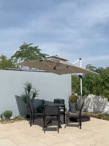TREDEY 2.5M*2.5M Patio Garden Umbrella Outdoor Market Square Umbrella Adjustable Height