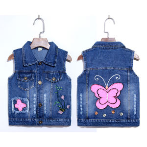 Kids Denim Vest Man Spring & Fall Baby Girl Waistcoat Pure Cotton Childrens Clothing Children Vest Top Outwear Easiest for Match Tide