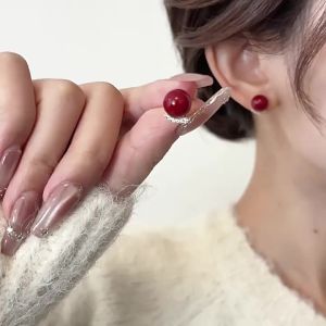 WENXI | Luxury Unique Design Winter Red Ear Jewelry