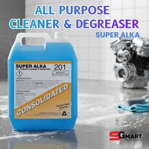 Commercial Grade Degreaser for Grease Oil Grime - Safe for Aluminium/Floors - 5L SUPER ALKA 201