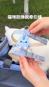Pet Harness Cute H-Shape Cat Harness Set Adjustable Anti-Escape Leash For Puppy and Cats