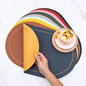Oval heat-resistant placemats double-sided design for all dining needs. Non-slip and heat-resistant table mats available in mu