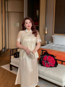 GLEC | Plus Size Blouse Chinese Style Embroidery  Plus Size Dress Satin Luxurious