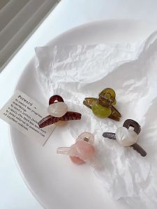 Jelly Heart-shaped Mini Hair Claw Crab Barrette Girls Side Bang Hairpin Kids Ponytail Clamp Cross Clips Hair Accessories for Women