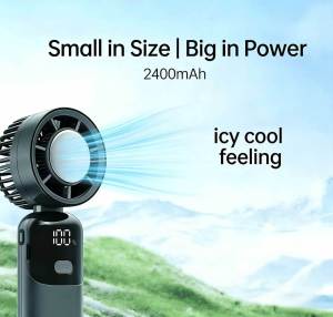 Fan Portable Mini Fan Handheld Fan Rechargeable USB Fans Mini Fan Rechargeable 4000 mah Handheld fan turbo Strong Wind 5Gear Wind Speed Fan Mini Electric Fan Digital Display Adjustable Turbo Portable Handheld Fan for Outdoor Sports