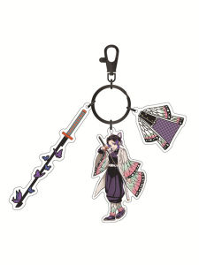 Acrylic Anime Ghost Slayer Keychain Carbon Dashi Miroku A-grade Acrylic Backpack Bag Charm Gift for 8 Years Old And above