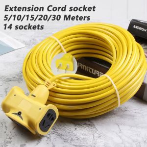Extension Wire Heavy Duty 14 Holes Extension Cord Electric Vehicle Charging Socket 20M with Switch