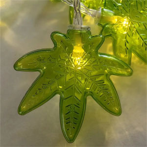 1PC 1.5M/3M LED Green Leaf Grass String Light - Battery Powered Suitable for Bedroom Home Outdoor Decoration