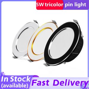【BUY 1 TAKE 1】Downlight 5WTricolor Dimming High Quality Aluminum Embedded Pin Light LED Round Panel Light Ceiling Lamp