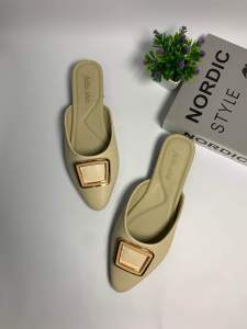 Futto.chic sepatu flat mules wanita cantik slip-on pita DM03