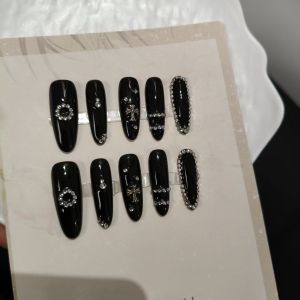 Box Set of 10 Oval Handmade Wearable Nails Sizes M-S-XS Solid Color Complete Set of Fake Nails