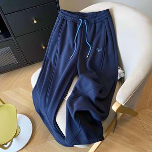 กางเกงขายาวทรงหลวมสไตล์เกาหลีสำหรับผู้หญิง ทรงตรง วัสดุโพลีเอสเตอร์และไนลอน ทรงลำลอง สไตล์ฤดูใบไม้ผลิ