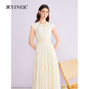 YINER | New Chinese Style Stand Collar Waist-tightening Dress