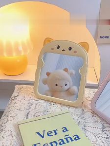 LD-K153 Cermin Meja Rias Bentuk Kucing / Kaca Rias Make Up / Cermin Rias / Cermin Lipat Portable Karakter Cermin Duduk Kaca Portable