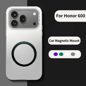 Frosted AG Plain Color Rugged Arcylic Back Car Magnetic Mount Case for Honor 600 Pro 600 Lite Matte Hard Shockproof Cover Funda
