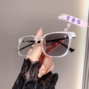 Kacamata Anti Radiasi Photocromic Fashion persegi Kacamata Wanita Pria