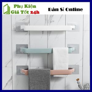 Giá Treo Khăn Dán Tường Siêu Chắc Chắn - Thanh Treo Khăn Mặt  Khăn Tắm Đa Năng - Giá Treo Kẹp Dép Tiện Dụng Dán Tường Chịu Lực 5kg Không Cần Khoản Vít Tiện Lợi