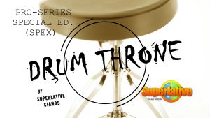 Drum Throne Drummer Stool Height Adjustable Heavy Duty Padded Drum Seat Ergonomic Shaped Leather Brown SPL Pro-series SPEX