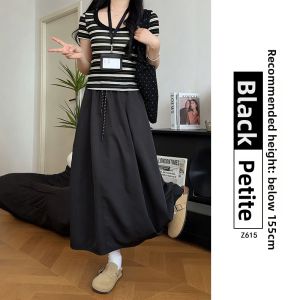 XIANYIJIAO | High-Waisted A-Line Skirt for Short Figure with Quick-Drying and Silky Drapey Finish