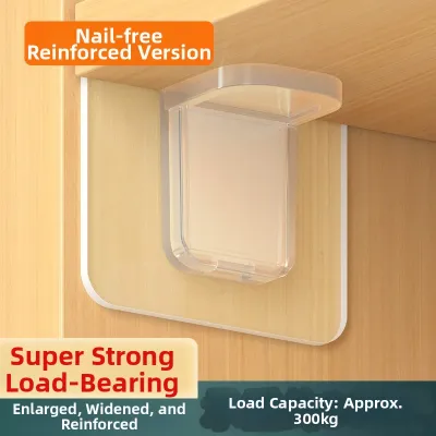 No-Drill Adhesive Kitchen Cabinet Shelves Supports Corner Brackets Fixed Storage Organizer Plastic Hooks for Home Organization